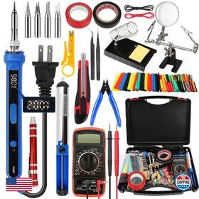 B0f24j5hv1 Aobople 194pcs Soldering Iron Kit 100w Adjustable Temp Solder Wire Stand Desoldering Pum