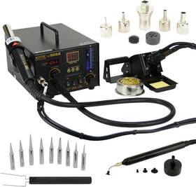 Aoyue 744110706666 968a Professional Smd Digital Hot Air Rework Station With A Soldering Ir
