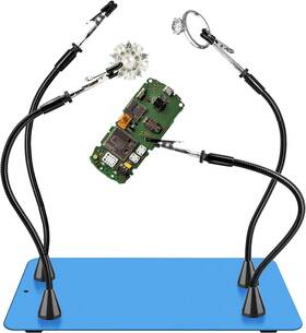 Baoomalongly 445002942928 Magnetic Helping Hands Soldering Larger Blue Steel Base With 4 Pcb Flexible Meta