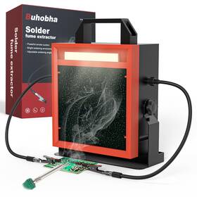 Buhobha 768399968201 Solder Fume Extractor With Led Light And 2 Helping Hands Fan Adjus