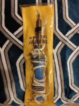 953511 Craftsman Vintage Sears Electric Soldering Iron With Chisel Tip 3/16 Inch 40 Watt