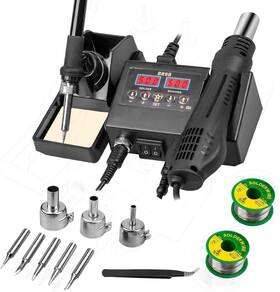 De-cht-01 Defabee 14pcs Soldering Station 2 In 1 Hot Air Functions Digital Display