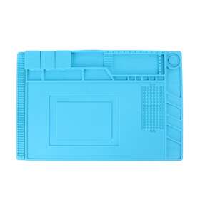 Enen-tradingusa 612049607715 Magnetic Heat Insulation Silicone Pad Desk Mat Soldering Repair Cushion Blue Us