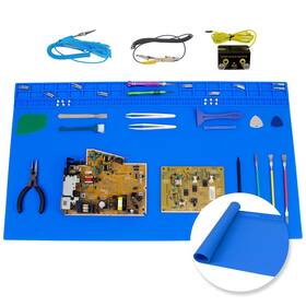 A900-blue-esd Esoldnic Anti-static Soldering Mat 27.6ftft X 15.7ftft Extra Large 932 F Heat Resistant Si