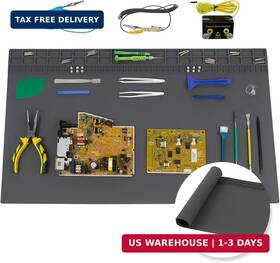 A900-grey-esd Esoldnic 27.6ftft X 15.7ftft Extra Large Soldering Mat With Esd Wrist Strap And Grounding Ac