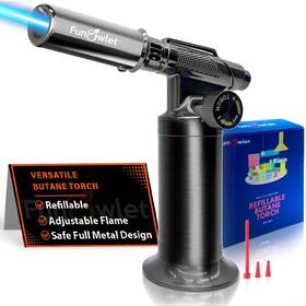 B0chvdll7l Funowlet Refillable Butane Torch Lighter Premium Metal Soldering Blow Torches