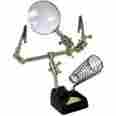 Hh-4 Miyako Usa Helping Hand With Magnifying Glass And Solder Iron Stand