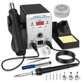 Hx56 Ilibilib Soldering Iron Station 2-in-1 Smd Hot Air Rework 60w Digital Display