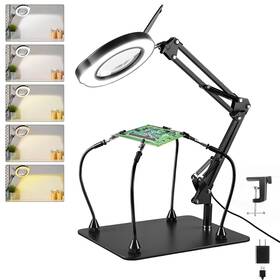 Xm-wbs-led-mag01 Jaenmsa Helping Hands Soldering Station With Light And Stand 4.3 10x Solderi