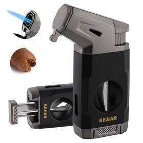 Kejiar 738281501236 Torch Lighter Jet Flame Refillable Butane Lighters For Smoking Adjustable Ga