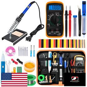 B09vxq221k Kyzhxvo 60w Adjustable Soldering Iron Kit Digital Multimeter 5 Tips Wire Stand Desold