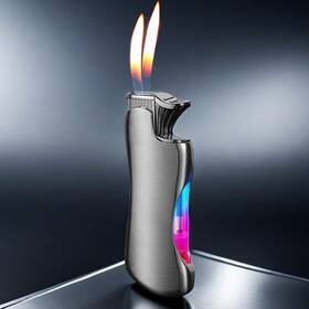 Fs084-dualfla Laicengo Cool Lighter Butane Torch Unique Lighters With Adjustable Flame Cr