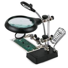 Linalife 721410844854 Welding Magnifying Glass With Led Light Desktop Third Hand Soldering Repair