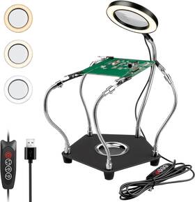 Wa58630 Lytool Soldering Station Lcd Display 4 Flexible Arms With Magnifying G