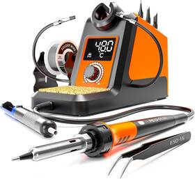 X0-udck-ayna Meakest Digital Soldering Iron Station Kit 2 Auxiliary Clamps 5 Tips S