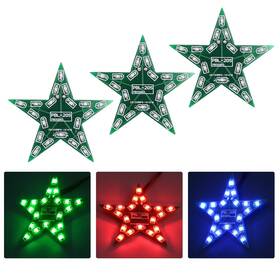 Gy18740 Mioyoow Smd Soldering Practice Kit 3-set Star Shaped Breathing Light Diy Red Gre