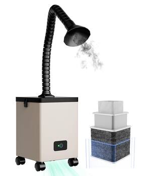 Rygel-lspxf18us Omtech Xf-180 Fume Extractor With 3 Stage Air Filter Wheeled Smoke Absorber And Pur