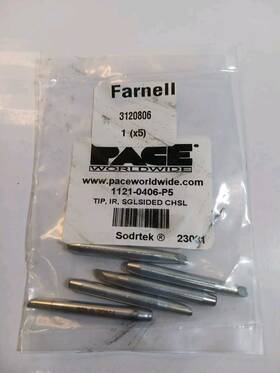 1121-0406-p5 Pace Single Sided Chisel Point Soldering Tips 5 Pack 3120806