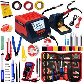 Plusivo 897127010144 Digital Soldering Iron And Rework Station Wide Lcd Display Screen C/ F Conv
