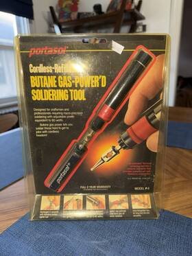 Portasol 053911200038 Vintage 1989 P-1 Butane Gas Powered Soldering Tool - Nos Sealed