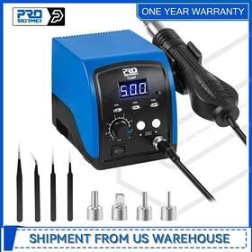 Prostormer Psst003d 120v Digital Display Heat Gun Hot Air Rework Station With 3 Sets Stor