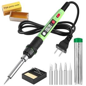 80w-green Q-ming Soldering Iron Kit 80w 110v Lcd Digital Solder Pen With Ceramic Heater