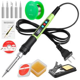 B0c2z1wnrv Q-ming 100w Led Digital Soldering Iron Kit Ceramic Heater Adjustable Temp Welding Too
