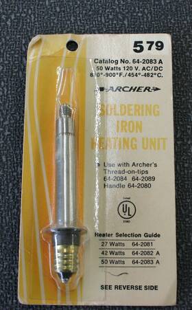 64-2083a Radioshack Archer Radio Shack 50 Watt Soldering Iron Heating Unit Nos