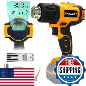 B0fnr3q665 Rayleey Cordless Heat Gun For Dewalt 20v Battery 122-1022 Hot Air Digital