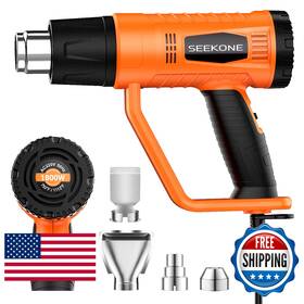 B086wh19wh Seekone 1800w Heat Gun Kit Dual Temp 752-1112 4 Nozzles Overheat Protection