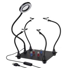 Shkenrin 312654727152 Magnetic Helping Hand Soldering Hands 3x Magnifying Glass Led Light