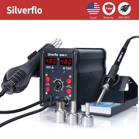 Silverflo 8586d-ii 750w Soldering Irons Guns 2 In 1 Rework Station Led Digital