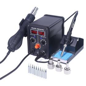 8586d-iiipro Silverflo 780w Digital 2 In 1 Soldering Iron Station Hot Air Gun Rework Tips