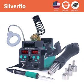 Silverflo 938bd-iii 775w Soldering Iron Station Hot Air Gun Desolder With Led Lamp