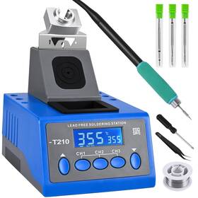 C210 Soiiw 762716227538 Precision Soldering Iron Station Kit 85w 110-220v Digital Display Solder