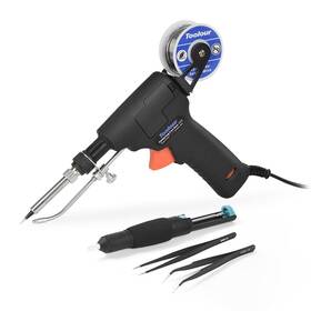 B0876szgps Toolour 60w Industrial Soldering Gun Kit With Temp Control Auto Feed Tin Wire And Tools