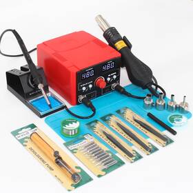 Weld Lux 680306174447 2 In 1 Hot Air Rework And Soldering Iron Station With F / C Cool/hot Co