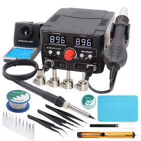 Weld Lux 680306174935 Upgraded 820w 2 In 1 Hot Air Rework And Soldering Iron Station With F /c Cool/ho