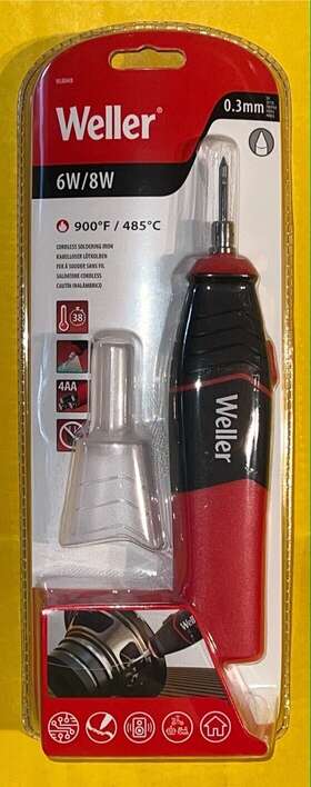 Wlibak8 Weller Cordless Soldering Iron 0.3 Mm Tip 6w/8w New