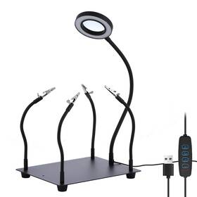6x-hjt-4j-10d-noc-jiyi Yaboyugo Helping Hands Soldering Station Tool With 6x Magnifying Glass Dimmable Led L