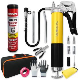 B0fq4pz3n2 Yatointo 16 Pcs 14oz Grease Gun Kit 7000 Psi Leak-proof Spray Universal Nlgi #2