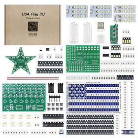 Yidab 015392198259 Soldering Practice Kit 5in1 Diy Kits Small Usa Flag Smd Smt Electronics Proj