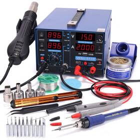 853d Yihua 060497921825 2a Usb Smd Hot Air Rework Soldering Iron Station Dc Power Supply 015v 02a W