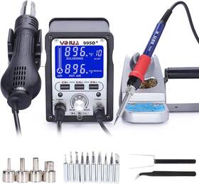 Yihua 705353295249 2 In 1 Hot Air Rework And Soldering Iron Station With 3 Memories Large Lcd Scre