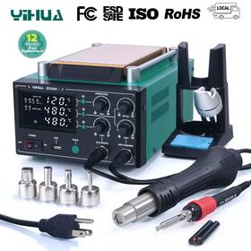 853aaa-i Yihua 3 In 1 Screen Sepetator Soldering Iron Hot Air Station