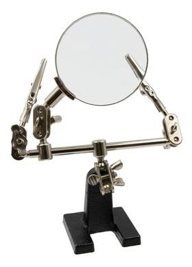 Zega 855170001780 Crafts Helping Hand Magnifier Adjustable 4x Magnifying Glass On Metal Base