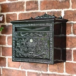 Black Ornate Period Lockable Wall Mounted Post Box Mail Letter. Fixed Price $100.73.
