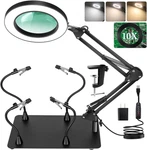 Soldering Station With 10X Magnifier, Light & 4 Magnetic Helping Hands. Fixed Price $98.99.