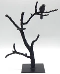 Global Views Cast Iron Textured Bird Perched Branch Sculpture With Candle Holder. Fixed Price $75.00.