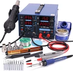 Multi Rework Soldering Iron Station Kit Hot Air Gun Dc Power Supply Voltage Test. Fixed Price $206.93.